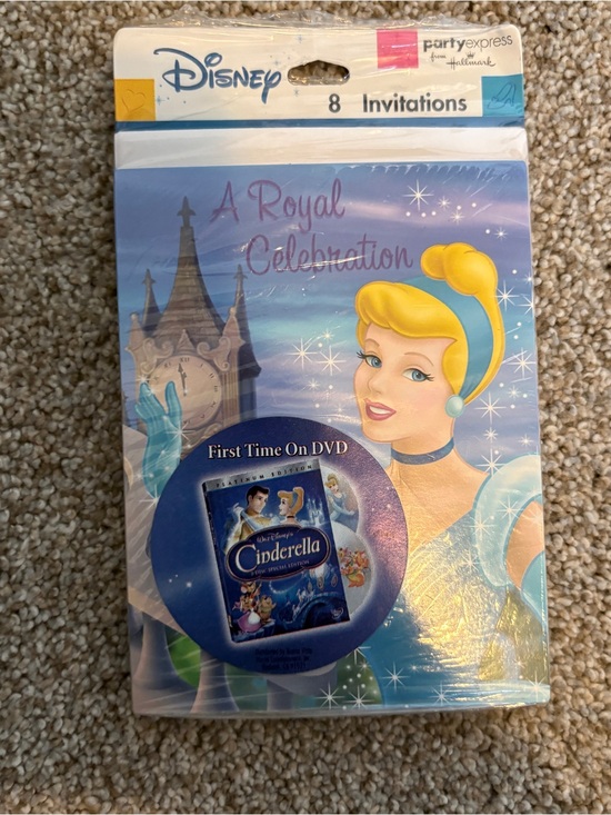 Disney Other - Vintage Y2K Disney Cinderella Royal Celebration Blue Birthday Party Invitations